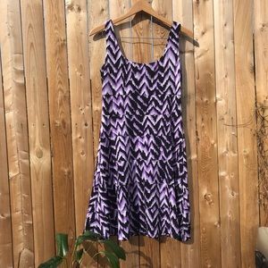 DRESSBARN : Purple and black stretch dress